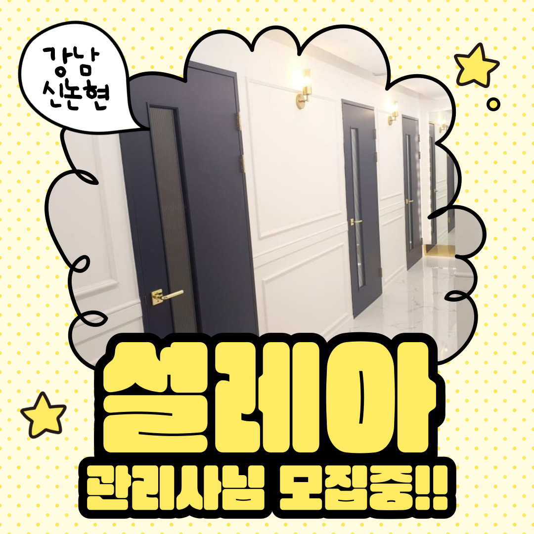 강남 신논현동 [설레아] 마사지구인구직 인스타 포스팅